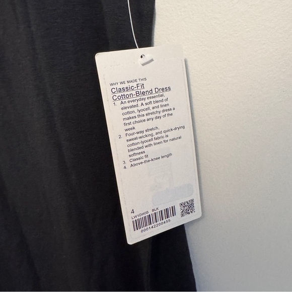 🆕 Lululemon Classic Fit Cotton Blend Dress - Black - Picture 4 of 9
